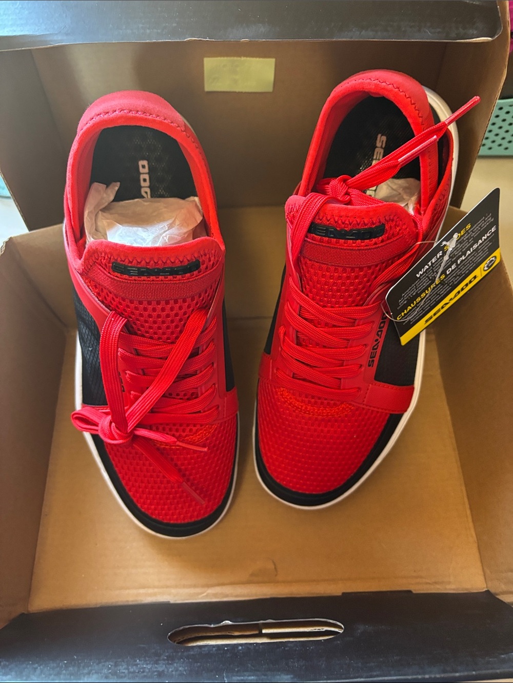 Sea-Doo unisex water shoes feature a vibrant red and black color - Picture 8 of 10